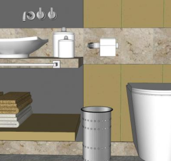 现代房间卫浴厕所SU模型下载_sketchup草图大师SKP模型