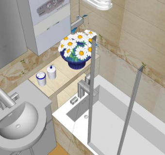 简欧风格厕所浴室SU模型下载_sketchup草图大师SKP模型