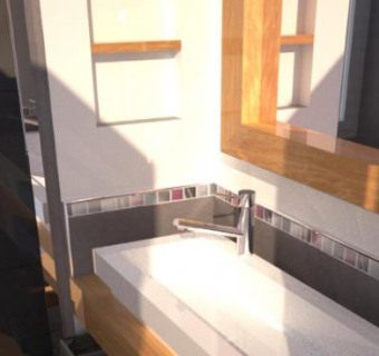 现代浴室布局装修SU模型下载_sketchup草图大师SKP模型