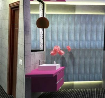 现代花纹卫浴厕所SU模型下载_sketchup草图大师SKP模型