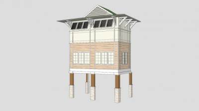 高跷屋平房SU模型下载_sketchup草图大师SKP模型