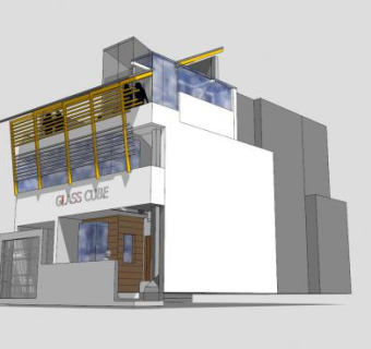 办公住宅独栋建筑SU模型下载_sketchup草图大师SKP模型