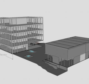 工业建筑设计草图SU模型下载_sketchup草图大师SKP模型