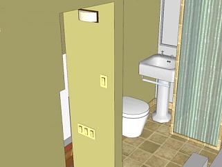 城镇之家酒店厕所SU模型下载_sketchup草图大师SKP模型