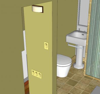 城镇之家酒店厕所SU模型下载_sketchup草图大师SKP模型