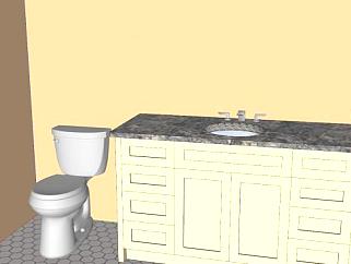 简单厕所浴室盥洗台SU模型下载_sketchup草图大师SKP模型