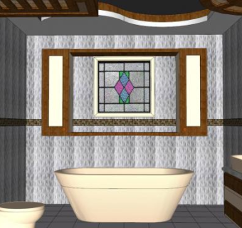 现代厕所卫浴浴室SU模型下载_sketchup草图大师SKP模型