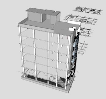 现代复式住宅楼SU模型下载_sketchup草图大师SKP模型