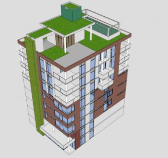简易民居建筑楼SU模型下载_sketchup草图大师SKP模型