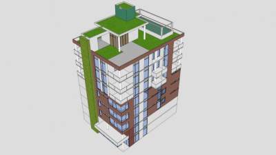 简易民居建筑楼SU模型下载_sketchup草图大师SKP模型