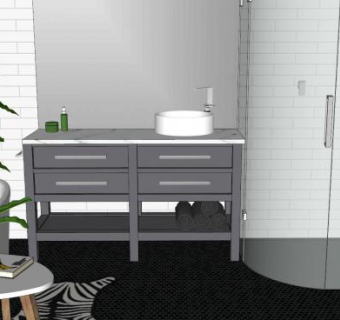 现代浴缸浴室卫浴SU模型下载_sketchup草图大师SKP模型