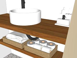 现代白色木制厕所SU模型下载_sketchup草图大师SKP模型