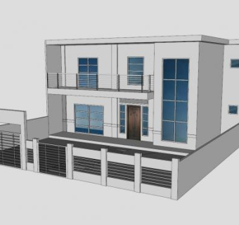 现代居民房屋住宅SU模型下载_sketchup草图大师SKP模型
