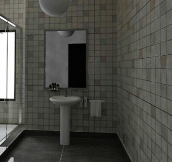 现代卫浴浴室沐浴SU模型下载_sketchup草图大师SKP模型