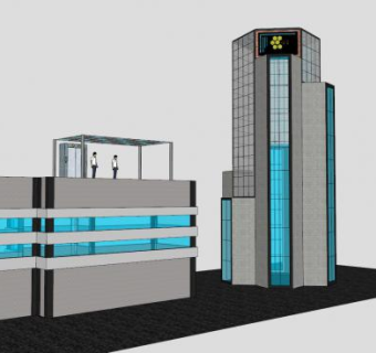 建筑综合体大楼SU模型下载_sketchup草图大师SKP模型