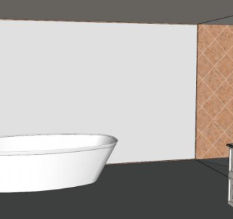现代浴室柜白色浴缸SU模型下载_sketchup草图大师SKP模型