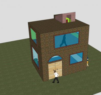 简易民居楼SU模型下载_sketchup草图大师SKP模型