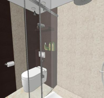 现代卫浴小浴室SU模型下载_sketchup草图大师SKP模型