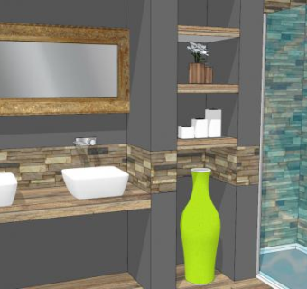 大理石浴室厕所SU模型下载_sketchup草图大师SKP模型