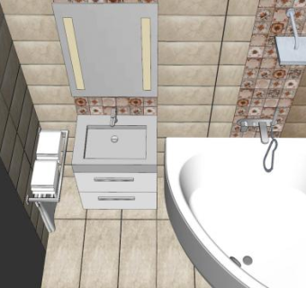 阿拉伯式瓷砖卫浴浴室SU模型下载_sketchup草图大师SKP模型