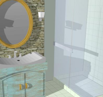 现代浴室家具卫浴SU模型下载_sketchup草图大师SKP模型