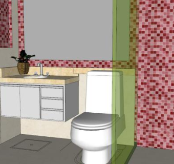 精装厕所卫浴沐浴SU模型下载_sketchup草图大师SKP模型