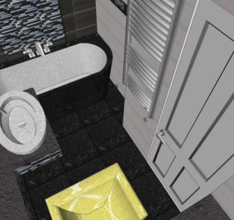 小浴室兼用型卫浴SU模型下载_sketchup草图大师SKP模型