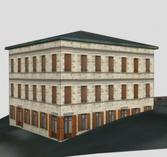 欧洲三层建筑楼房SU模型下载_sketchup草图大师SKP模型