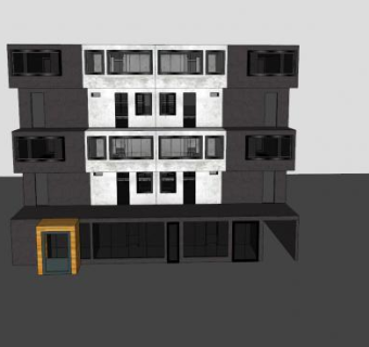 现代别墅室内毛坯房SU模型下载_sketchup草图大师SKP模型