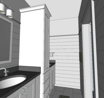 卡拉汉女孩沐浴卫生间SU模型下载_sketchup草图大师SKP模型