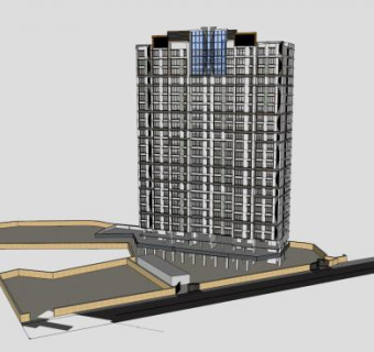商务酒店大楼SU模型下载_sketchup草图大师SKP模型