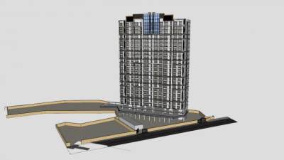 商务酒店大楼SU模型下载_sketchup草图大师SKP模型
