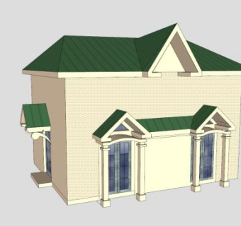 现代简欧房屋建筑SU模型下载_sketchup草图大师SKP模型