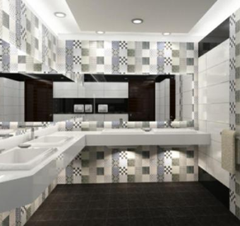 商用浴室大型卫生间SU模型下载_sketchup草图大师SKP模型