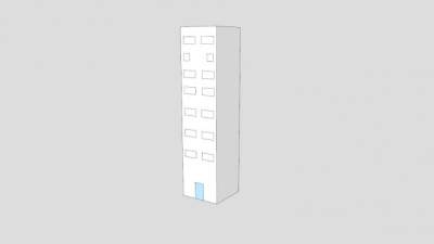 简易排房草图建筑SU模型下载_sketchup草图大师SKP模型