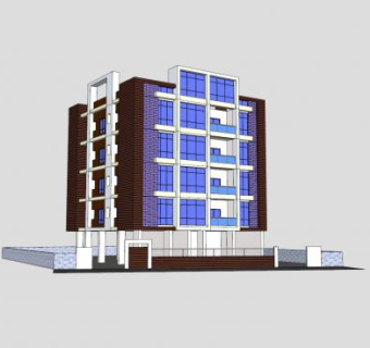 现代商品楼房SU模型下载_sketchup草图大师SKP模型