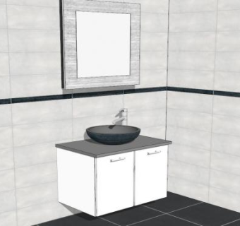 卫生间卫浴大理石水槽SU模型下载_sketchup草图大师SKP模型