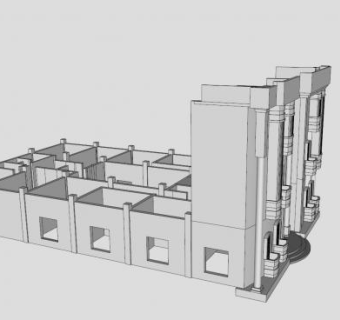 住宅楼房户型设计SU模型下载_sketchup草图大师SKP模型