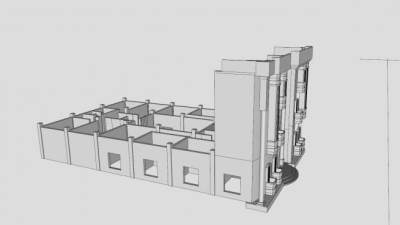 住宅楼房户型设计SU模型下载_sketchup草图大师SKP模型