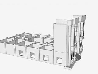 住宅楼房<em>户型</em>设计SU模型下载_sketchup草图大师SKP模型