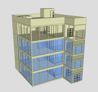 现代复式住宅建筑SU模型下载_sketchup草图大师SKP模型