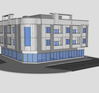 现代多户居民楼SU模型下载_sketchup草图大师SKP模型
