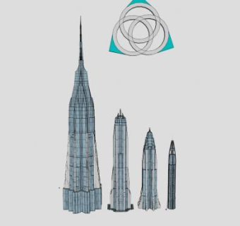 迪拜大厦建筑SU模型下载_sketchup草图大师SKP模型