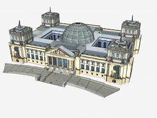 欧洲宫廷博物馆建筑SU模型下载_sketchup草图大师SKP模型