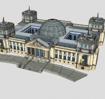 欧洲宫廷博物馆建筑SU模型下载_sketchup草图大师SKP模型