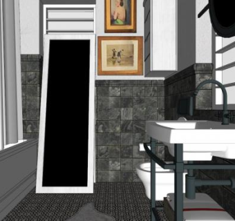 卫生间现代浴室SU模型下载_sketchup草图大师SKP模型