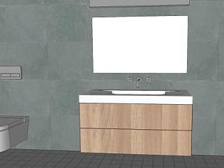 现代卫浴柜浴室SU模型下载_sketchup草图大师SKP模型