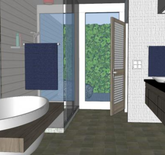 小型豪华浴室卫生间SU模型下载_sketchup草图大师SKP模型