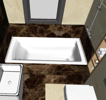 豪华简欧浴室沐浴SU模型下载_sketchup草图大师SKP模型