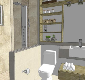 豪华浴室卫生间SU模型下载_sketchup草图大师SKP模型